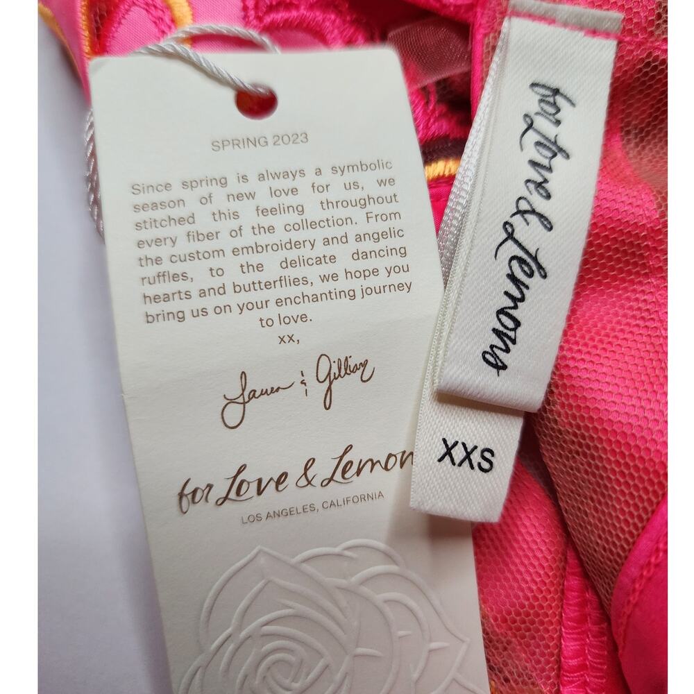 For Love & Lemons Graphic Hearts Garter Embroidered Lingerie Victoria's Secret - Picture 9 of 12